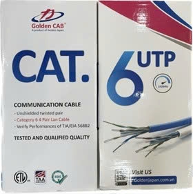 CÁP MẠNG GOLDEN CAB UTP Cat6 8560 Cca ( trắng / xanh dương ) cuộn 305M